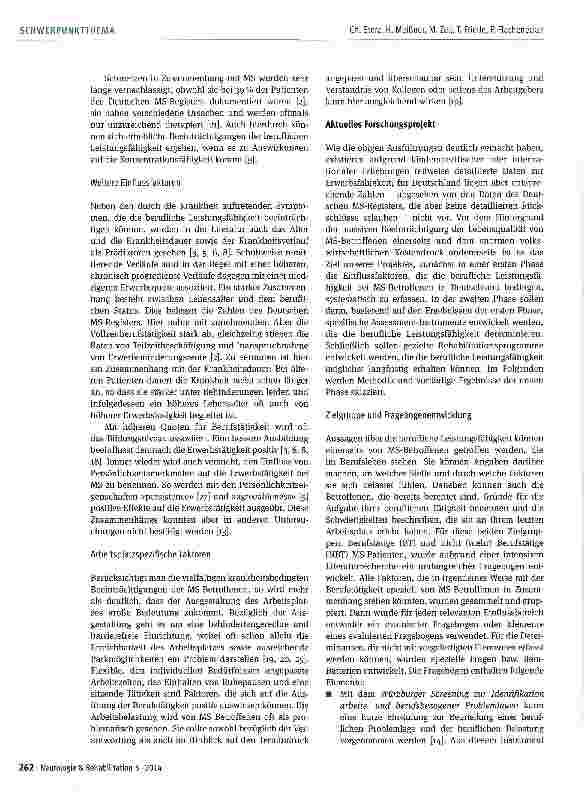 Vorschauseite 3: Berufliche Leistungsfähigkeit bei Multipler Sklerose