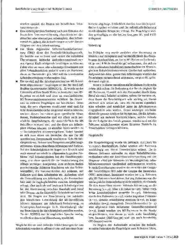 Vorschauseite 4: Berufliche Leistungsfähigkeit bei Multipler Sklerose