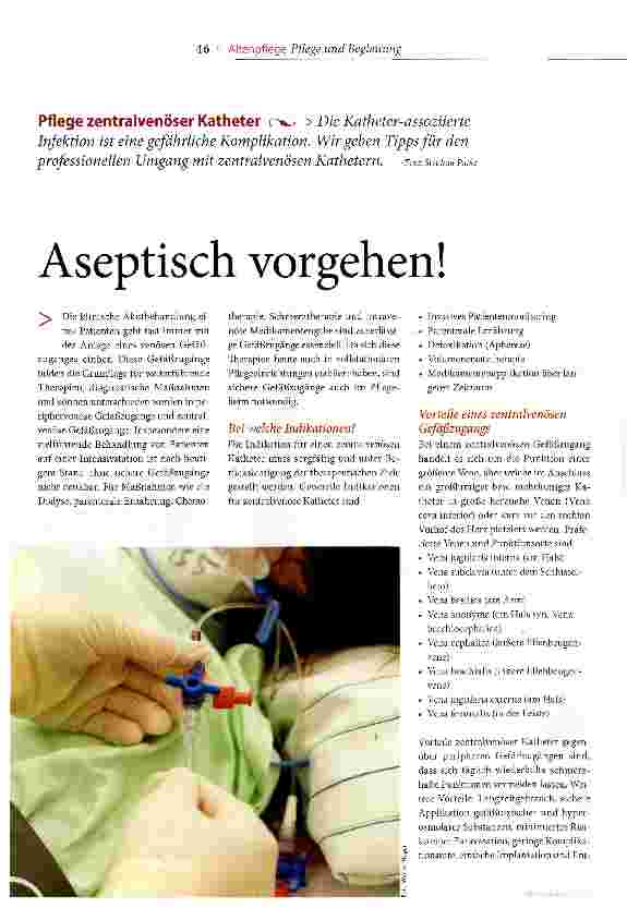 Vorschauseite 1: Aseptisch vorgehen!