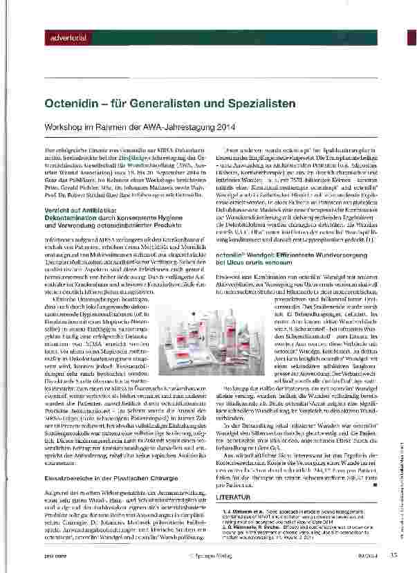 Vorschauseite 1: Octenidin - für Generalisten und Spezialisten