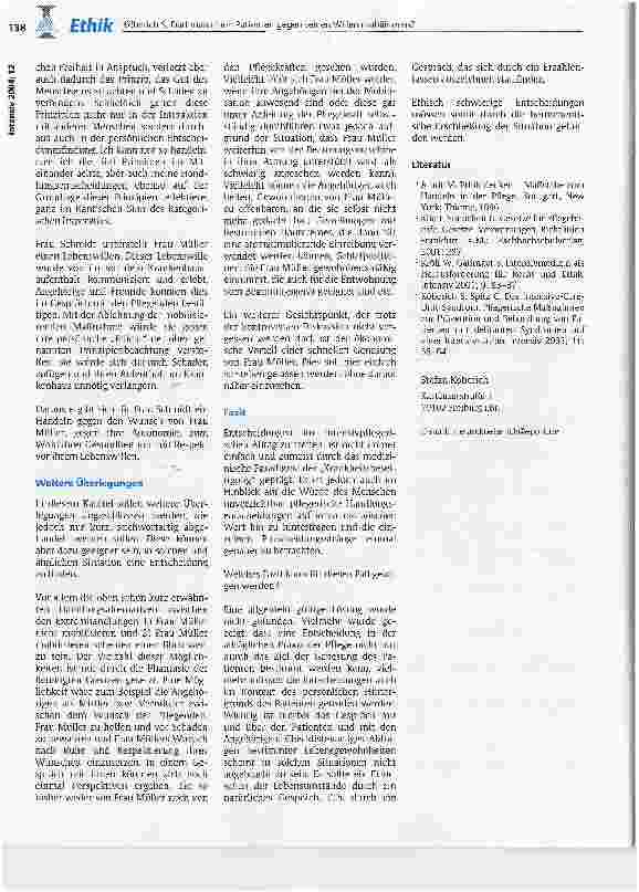 Vorschauseite 5: Darf man einen Patienten gegen seinen Willen mobilisieren?Ethische Überlegungen im Kontext intensivpflegerischen Handelns*