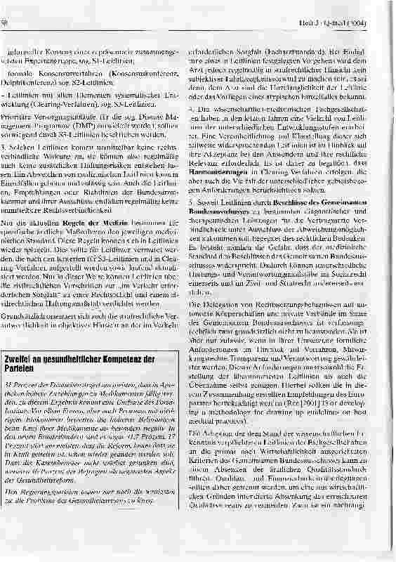 Vorschauseite 2: Medizinischer Standard und Leitlinien Ökonomisierung der Medizin