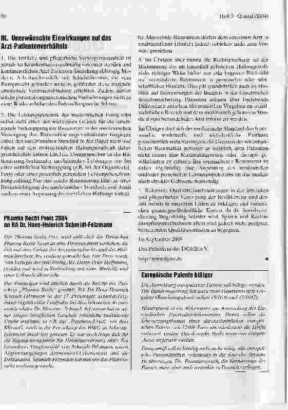 Vorschauseite 4: Medizinischer Standard und Leitlinien Ökonomisierung der Medizin