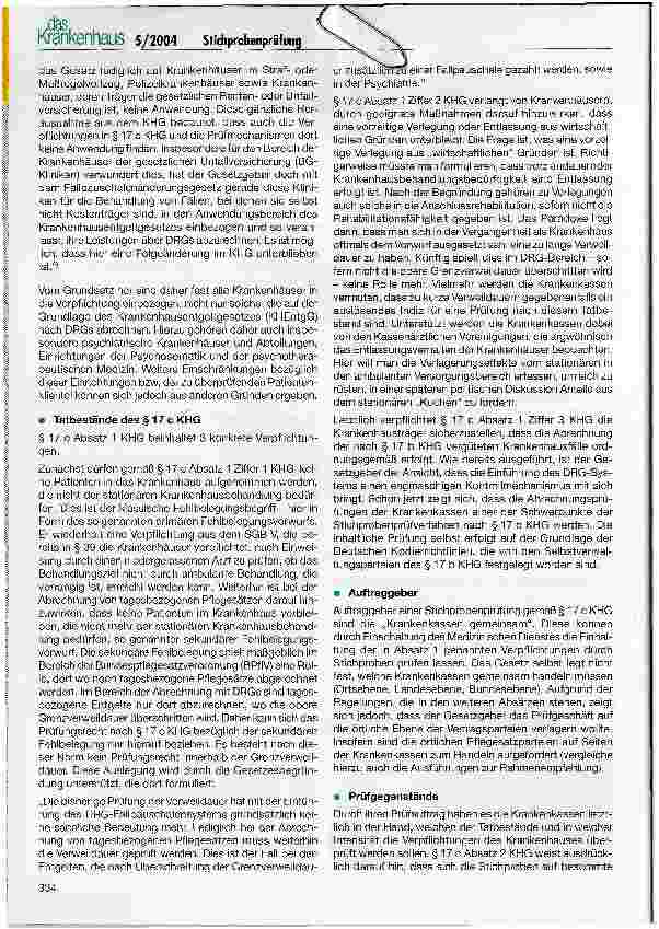 Vorschauseite 2: Stichprobenprüfungen im Krankenhaus