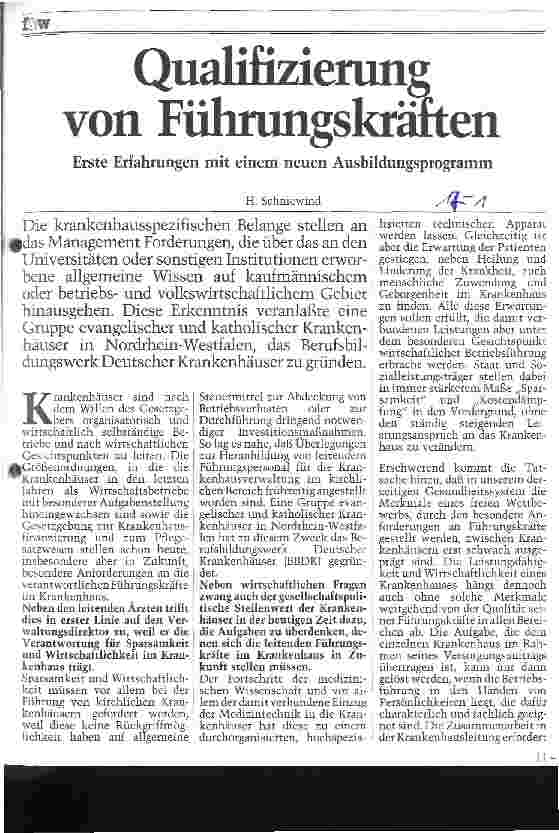 Vorschauseite 1: Qualifizierung von Führungskräften Erste Erfahrungen mit einem neuen Ausbildungsprogramm