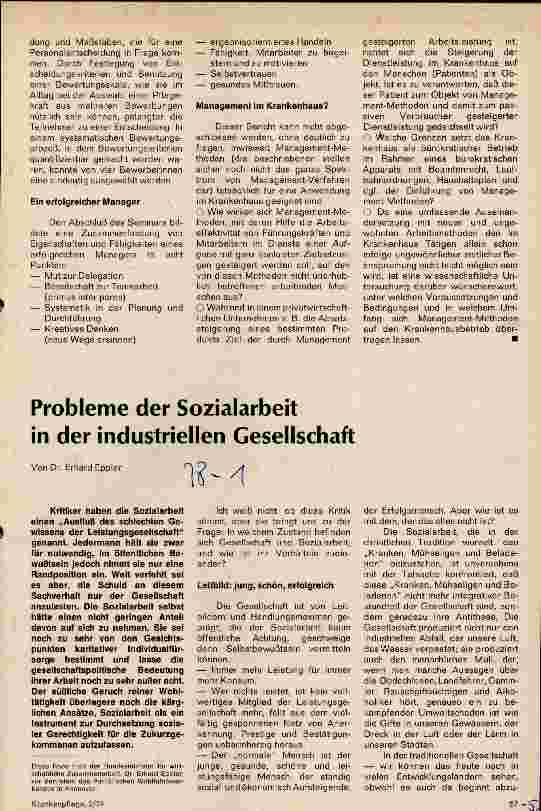 Vorschauseite 1: Probleme der Sozialarbeit in der industriellen Gesellschaft