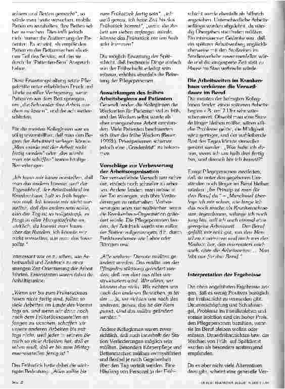 Vorschauseite 3: Pflege im Morgengrauen Stellungnahmen dt.Pflegepersonen z.Beginn d.Frühschicht um 6Uhr