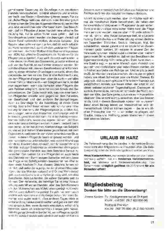 Vorschauseite 6: Philosophie der Pflege heute und morgen Vortrag, Jahrestagung 15.4.94 (gekürzt)
