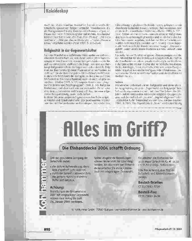Vorschauseite 3: Im Supermarkt der Religionen. Die spirituelle Dimension des Pflegens - Teil 6: