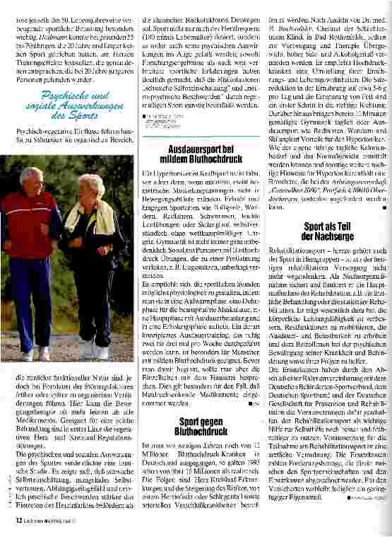 Vorschauseite 3: Sport als Prophylaxe und Therapie Funktionseinbußen vermeiden