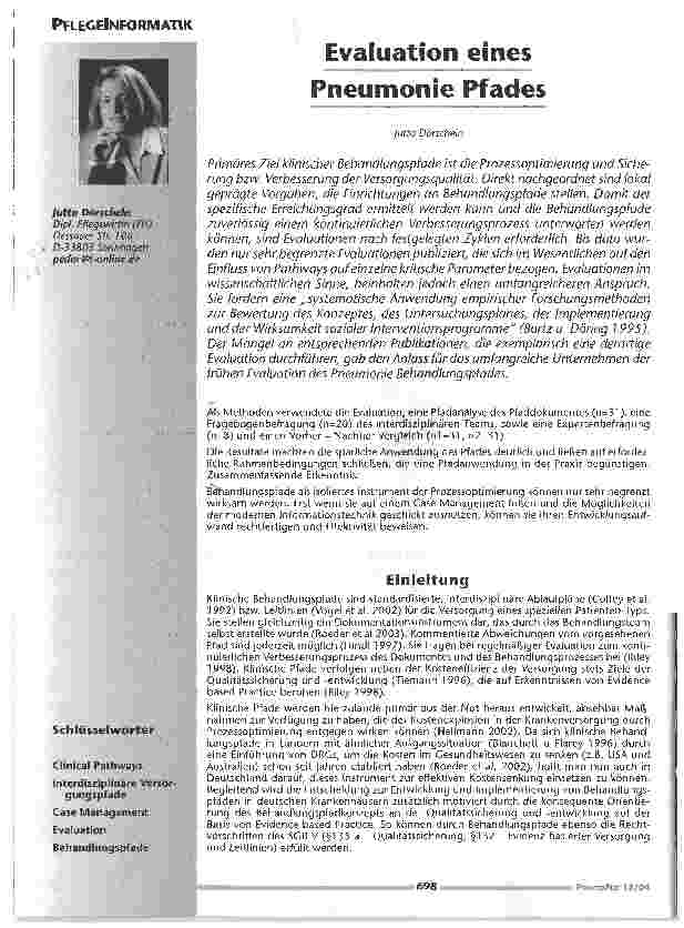 Vorschauseite 1: Evaluation eines Pneumonie Pfades