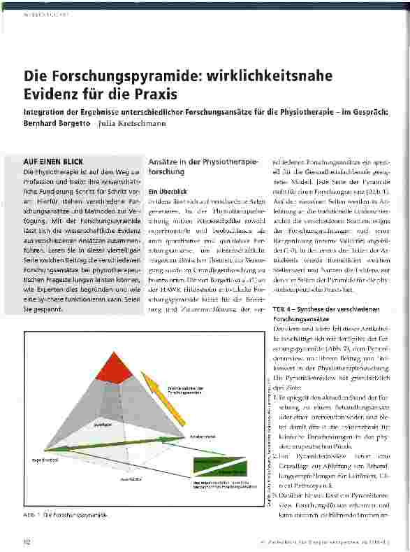 Vorschauseite 1: Die Forschungspyramide: wirklichkeitsnahe Evidenz für die Praxis