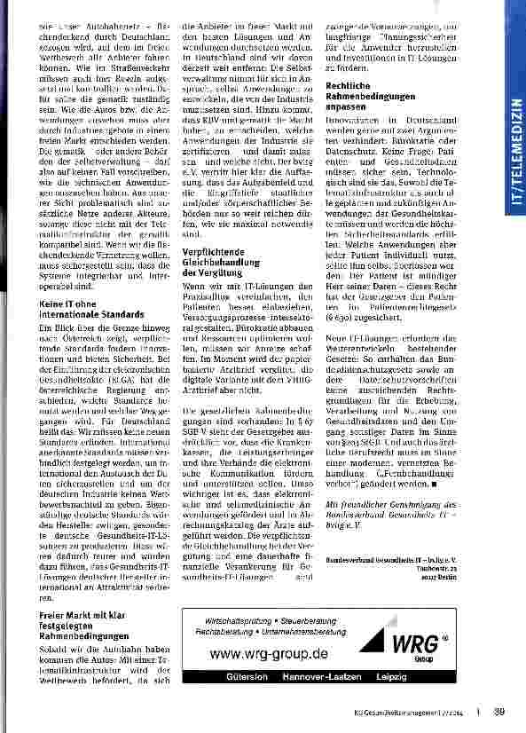 Vorschauseite 2: Gute Gesundheitsversorgung braucht mehr IT