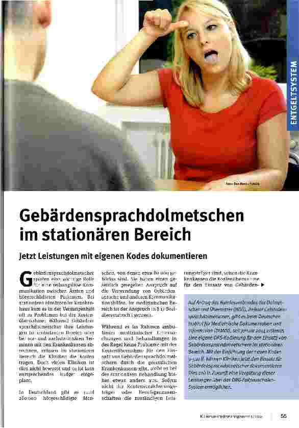 Vorschauseite 1: Gebärdensprachdolmetschen im stationären Bereich