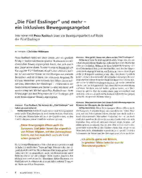 Vorschauseite 1: „Die Fünf Esslinger und mehr-ein inklusives Bewegungsangebot