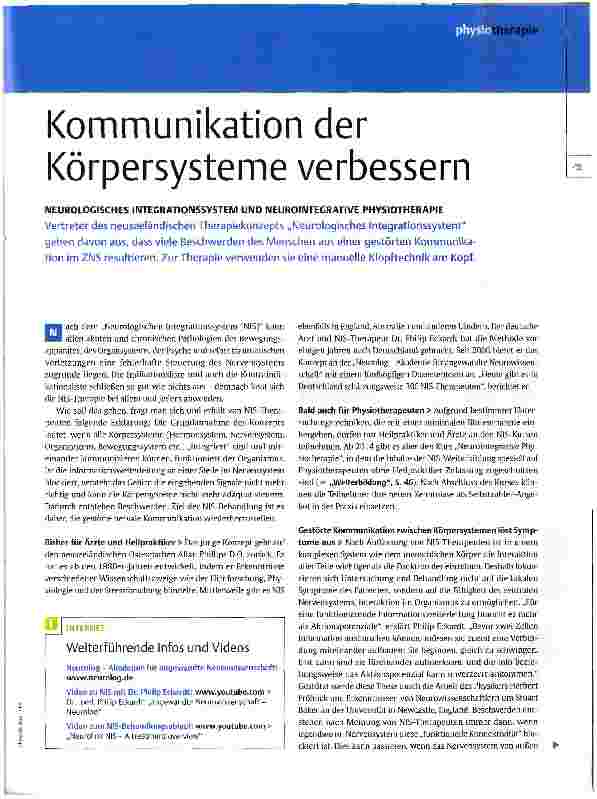 Vorschauseite 1: Kommunikation der Körpersysteme verbessern