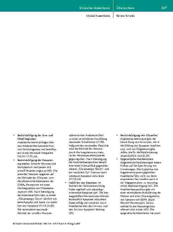 Vorschauseite 4: Anästhetika-induzierte Neurotoxizität bei Kindern: Aktueller Stand der Wissenschaft