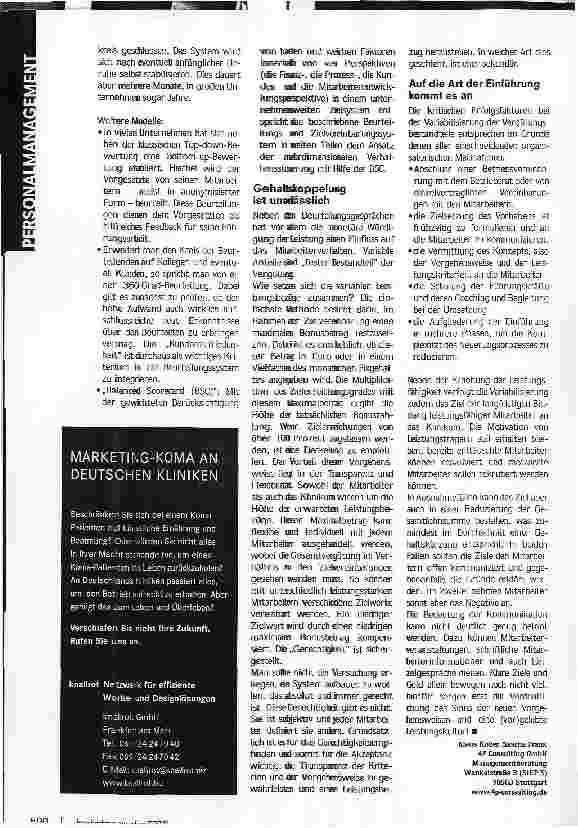Vorschauseite 3: Maßund taktvollWie etabliert man eine erfolgsund leistungsorientierte Vergütung im Krankenhaus?