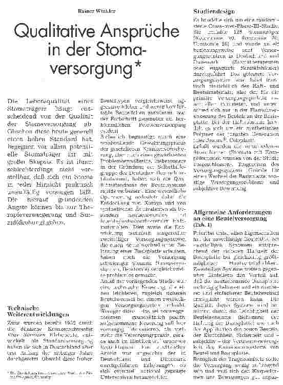 Vorschauseite 1: Qualitative Ansprüche in der Stomaversorgung