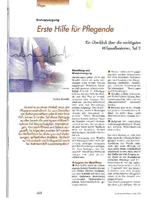 Vorschauseite 1: Erste Hilfe für Pflegende