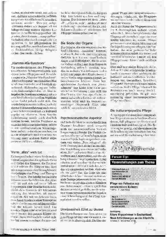Vorschauseite 2: Pflegebedürftig in der Fremde Alte Migranten in Deutschland Kulturangepaßte Pflege durch multikulturelle Pflegeteams