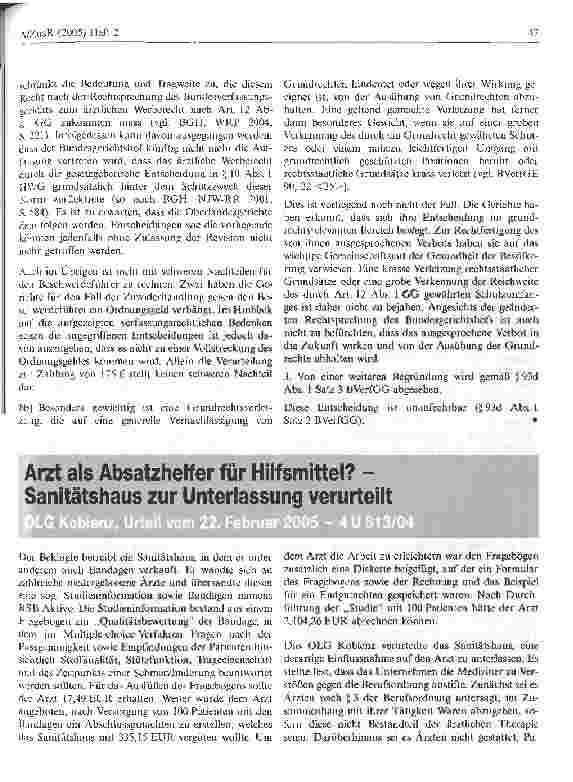 Vorschauseite 4: Wettbewerbsrechtliche Verurteilung wegen unzulässiger Werbung