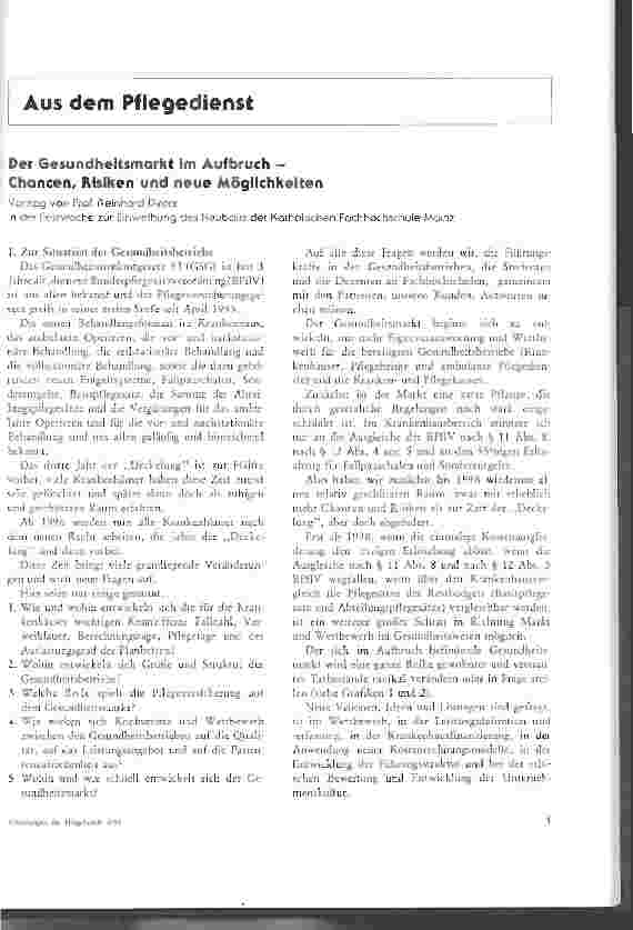 Vorschauseite 1: Der Gesundheitsmarkt im Aufbruch - Chancen, Risiken und neue Möglichkeiten Vortrag in der Festwoche zur Einweihung des Neubaus der Katholischen Fachhochschule Mainz