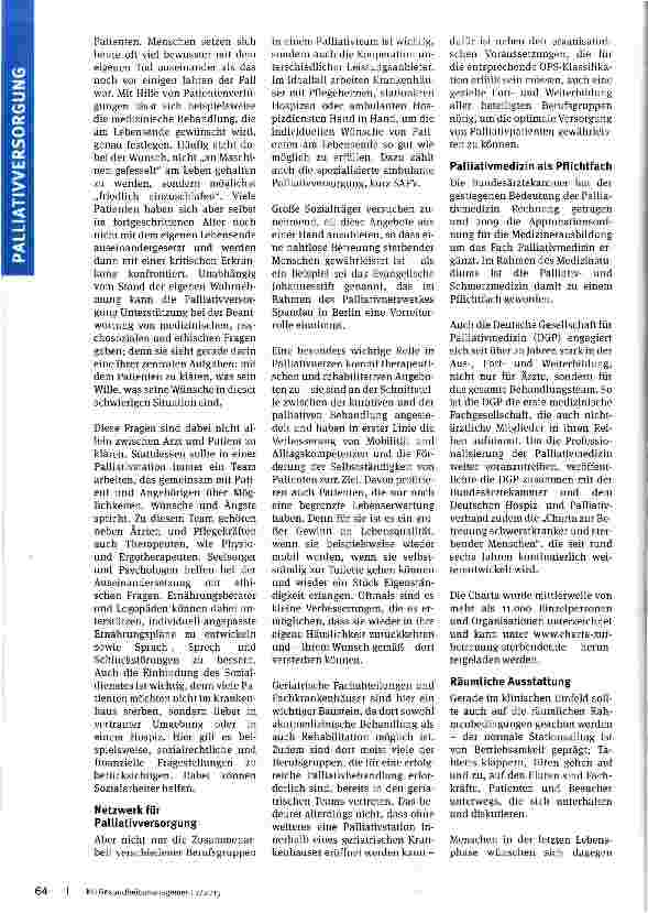 Vorschauseite 2: Lebensqualität statt Lebensverlängerung