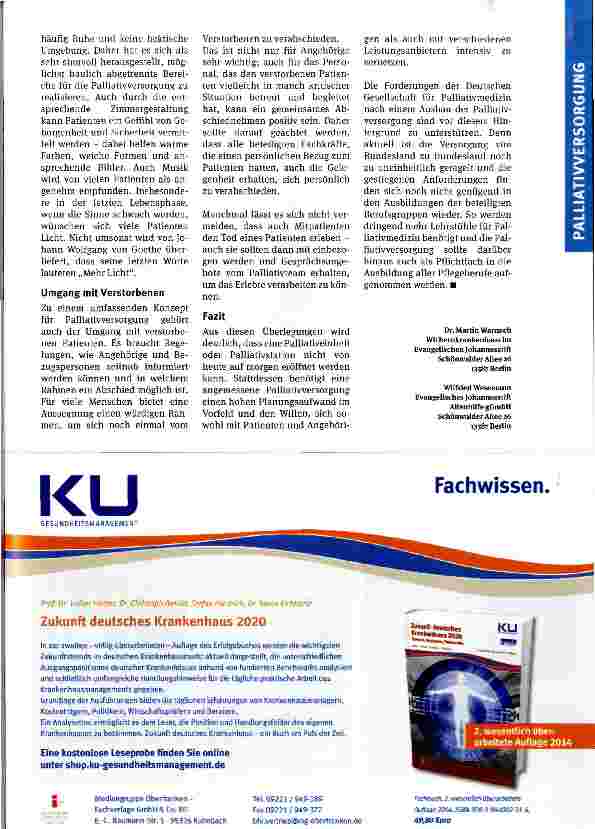 Vorschauseite 3: Lebensqualität statt Lebensverlängerung