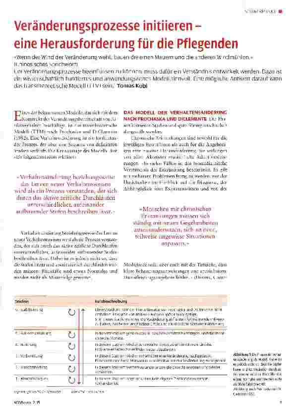 Vorschauseite 1: Veränderungsprozesse initiieren -eine Herausforderung für die Pflegenden