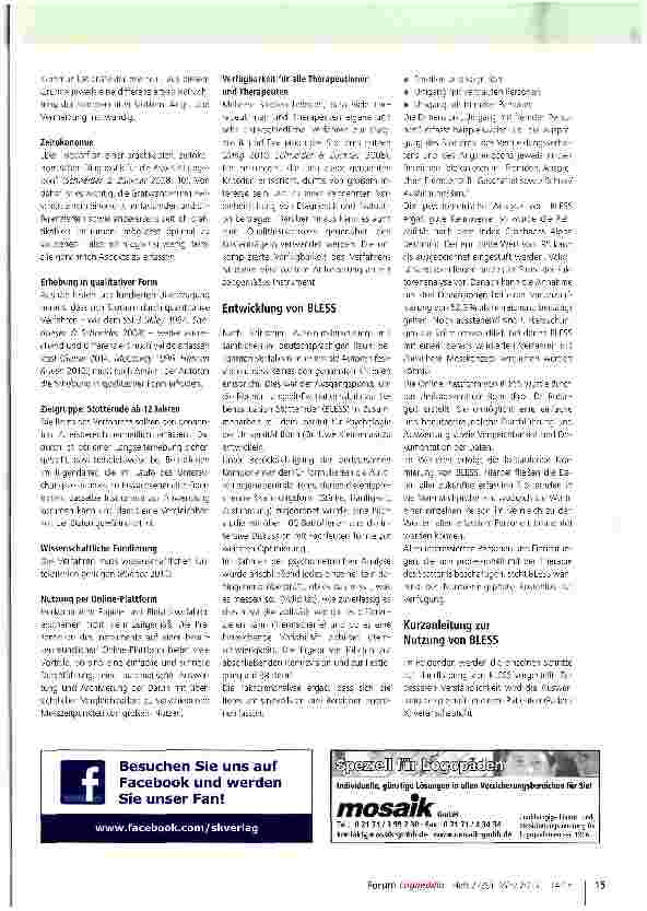 Vorschauseite 2: Bonner Langzeit-Evaluationsskala zur Lebenssituation Stotternder (BLESS)