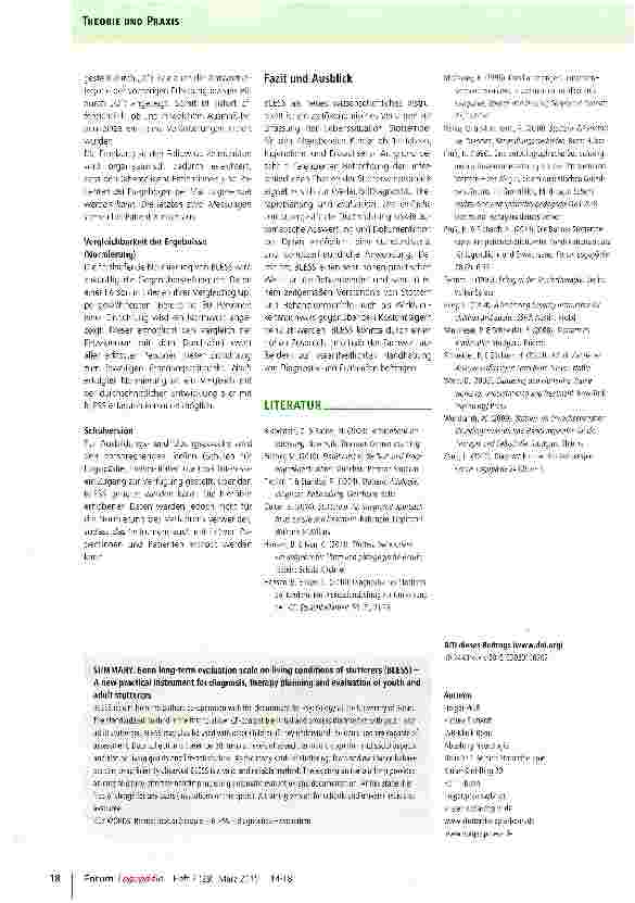 Vorschauseite 5: Bonner Langzeit-Evaluationsskala zur Lebenssituation Stotternder (BLESS)