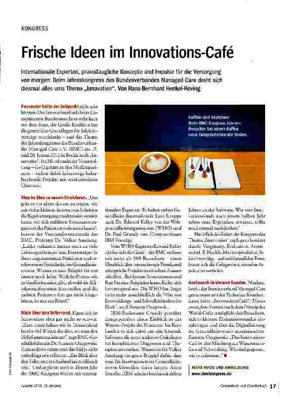 Vorschauseite 1: Frische Ideen im Innovations-Cafe