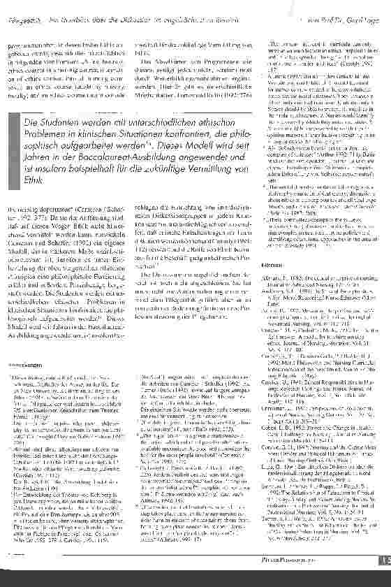 Vorschauseite 4: Pflegeethik - Ein Überblick über die Diskussion im angelsächsischen Bereich