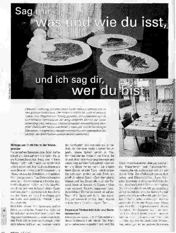 Vorschauseite 1: sag mir, was und wie du isst, und ich sag dir, wer du bist