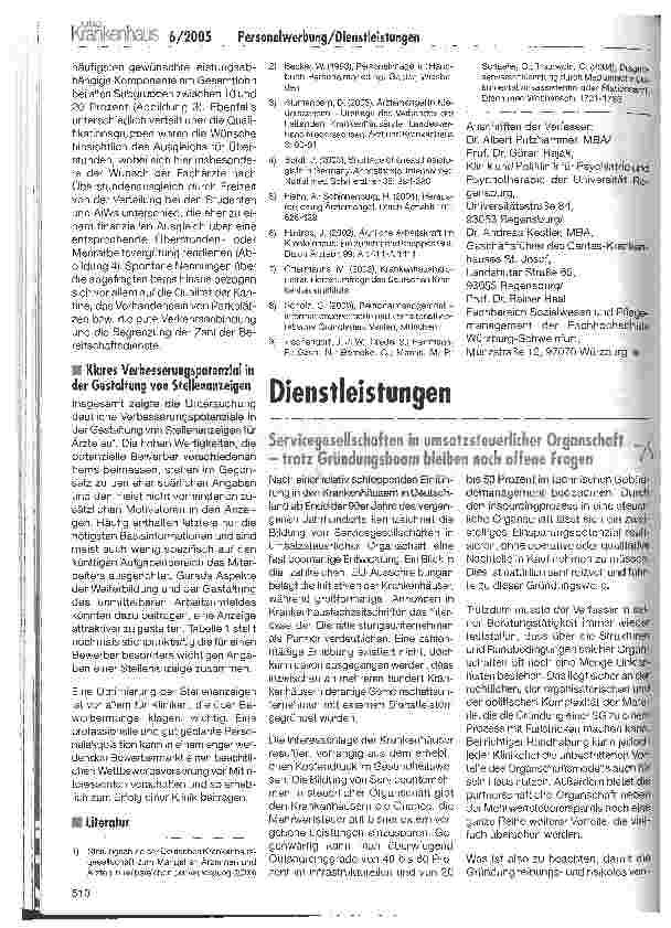 Vorschauseite 5: Kann und muss man um Ärzte werben?Eine Untersuchung zur Personalbeschaffung im ärztlichen Dienst