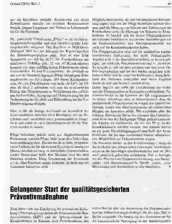 Vorschauseite 2: Patientenorientierung - Kernstück der Qualität