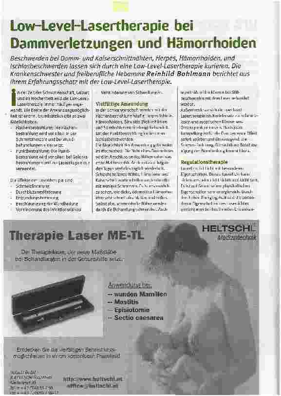 Vorschauseite 1: Low-Level-Lasertherapie bei Dammverletzungen und Hämorrhoiden