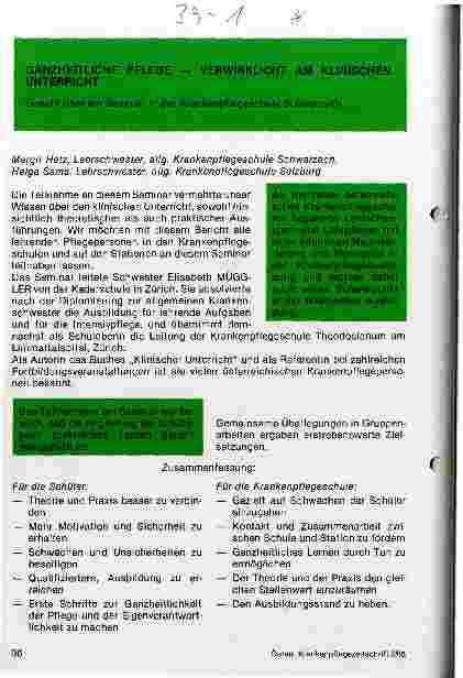 Vorschauseite 1: Ganzheitliche Pflege - Verwirklicht am klinischen Unterricht