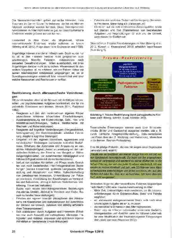 Vorschauseite 3: Diffuse Symptome bei alten Menschen mit einer psychischen Störung: Bedingt durch traumatische Erlebnisse im 2. Weltkrieg?