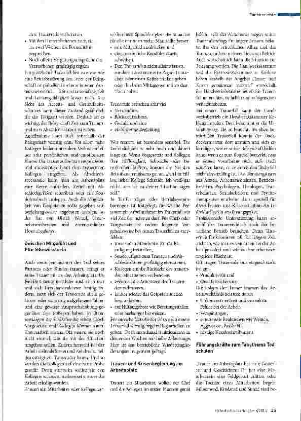 Vorschauseite 2: Wenn ein Kollege trauert
