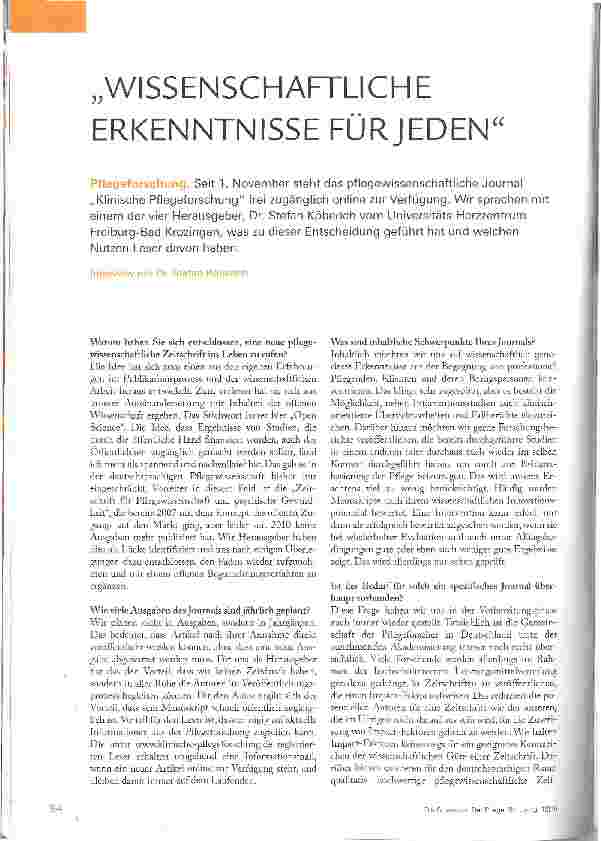Vorschauseite 1: WISSENSCHAFTLICHE ERKENNTNISSE FÜRJEDEN