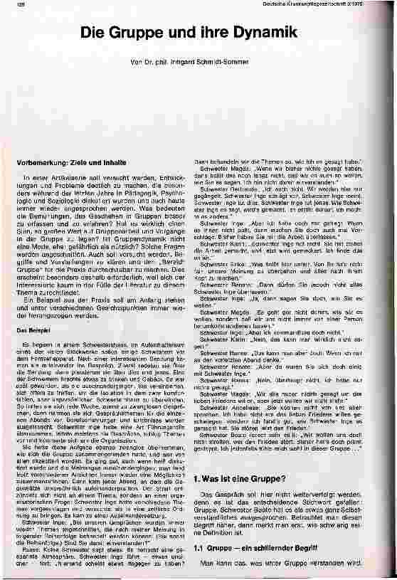 Vorschauseite 1: Die Gruppe und ihre Dynamik. Was ist eine Gruppe?