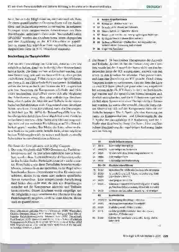 Vorschauseite 3: Konstruktion und Praxiserprobung einer ICF-orientierten Therapiezielliste und Outcome-Messung in der ambulanten Neurorehabilitation