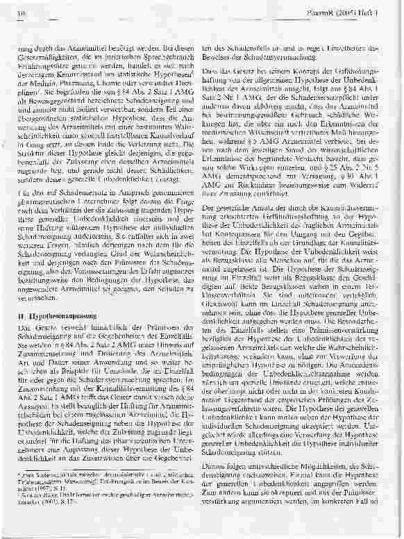 Vorschauseite 2: Schadenseignung als Voraussetzung der Kausalitätsvermutung im Sinnedes § 84 Abs. 2 AMG
