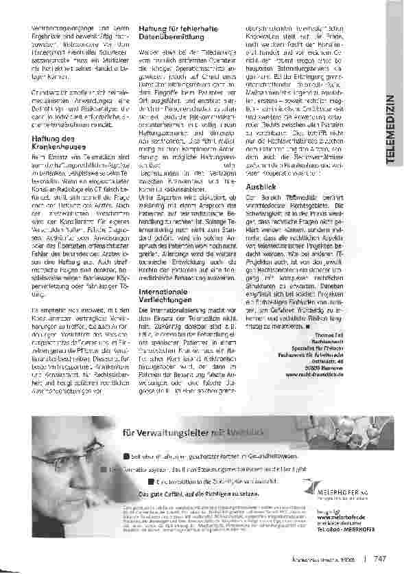Vorschauseite 4: Alles, was Recht istRechtliche Anforderungen an die Telemedizin