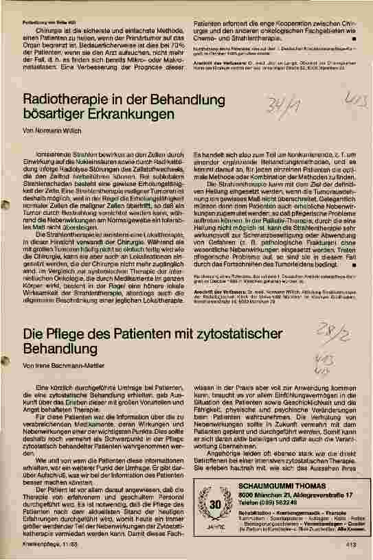 Vorschauseite 1: Radiotherapie in der Behandlung bösartiger Erkrankungen