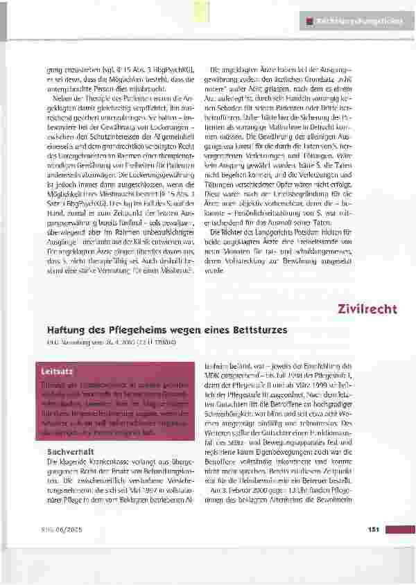 Vorschauseite 3: Fahrlässige Tötung wegen pflichtwidrig gewährten Ausgangs