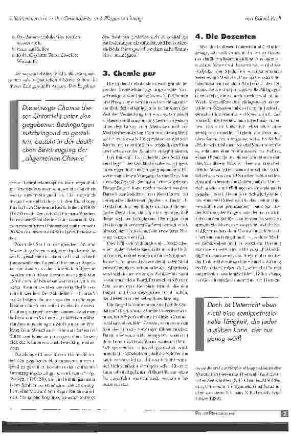 Vorschauseite 2: Chemieunterricht in der Gesundheitsund Pflegeausbildung