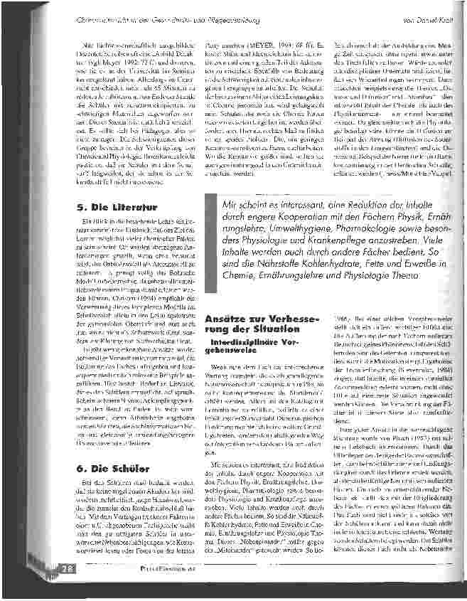 Vorschauseite 3: Chemieunterricht in der Gesundheitsund Pflegeausbildung